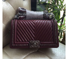 2016 Latest LE Boy Chanel Flap Shoulder Bag Original leather A67086 Claret