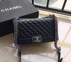 2016 Le Boy Chanel Bag Original Deer Leather A67086 Black with Magic color hardwar