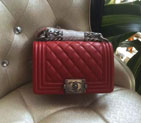 2016 Le Boy Chanel Flap Shoulder Bag Original Caviar Leather A67085 Red Silver A67085