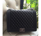 2016 Le Boy Chanel Flap Shoulder Bag Original Sheepskin A67087 Black in Silver A67087