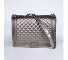 2016 Le Boy Chanel Flap Shoulder Bag Sheepskin Leather A67087 Antique in Silver A67087