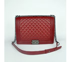 2016 Le Boy Chanel Flap Shoulder Bag Sheepskin Leather A67087 Claret in Silver A67087