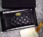 2016 Le Chanel Matelasse Zip Around Wallet Original Leather A50071 Black A50071