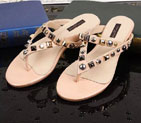 2016 Louis vitton women slippers in Paint leather with rivet SW0343