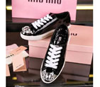 2016 Miu Miu women shoes in Patent leather with diamond BMS0094