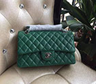 2016 New Chanel Classic Flap Bag 1112 Green Original leather Silver