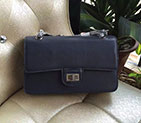 2016 New Chanel Original Calfskin Leather and Canvas Classic Flap Bag A79508 Royalblue with Polished A79508