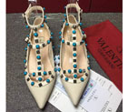 2016 New Valentino women Flat shoes in Litchi stripes leather