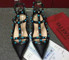 2016 New Valentino women Flat shoes in Litchi stripes leather