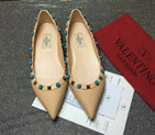 2016 New Valentino women Flat shoes in Litchi stripes leather