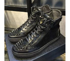 2016 Philipp Plein men Calfskin leather Lace-up sneaker with rivet PPN0010