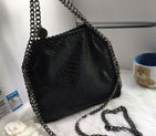 2016 Stella mccartney Suede Snake shoulder Bag A901 Black A901