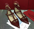 2016 Valentino women Flat shoes in Patent leather with Rivet VN0167