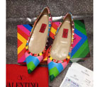 2016 Valentino women Flat shoes in sheepskin leather with Rivet VN0170