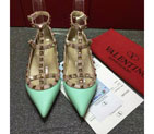 2016 Valentino women Flat shoes in sheepskin leather with Rivet VN0121