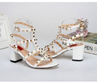2016 Valentino women Sandals shoes in Calfskin leather with rivet Heel Height 6cm VN0306