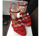 2016 Valentino women Sandals shoes with rivet Heel Height 8cm VN0339