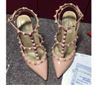 2016 Valentino women shoes in Patent leather with Rivet Heel Height 9.5cm VN0164