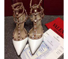 2016 Valentino women shoes in patent leather with Rivet Heel Height 6.5cm VN0103
