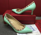 2016 Valentino women shoes in sheepskin leather with Rivet 6.5cm VN0242