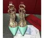2016 Valentino women shoes in sheepskin leather with Rivet Heel Height 6.5cm VN0130