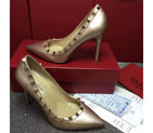 2016 Valentino women shoes in sheepskin leather with Rivet Heel Height 9.5cm VN0180