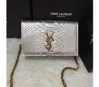 2016 YSL Dinner clutch shoulder bag 311218 Silver with Bronze 311218