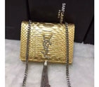 2016 YSL shoulder bag 311178 Gold with Silver