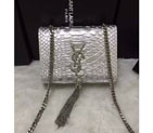 2016 YSL shoulder bag 311178 Silver with Silver