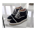 2016 chanle wedge heel shoes in denim CHW0938
