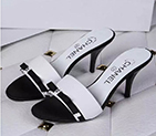2016 chanle women Slippers in Sheepskin leather with Heel Height 8cm CHW1118