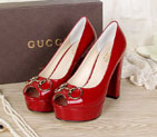 2016 gucci women high-heeled shoes in Patent leather GWS188