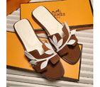 2016 hermes new arrivals women Slippers in Calfskin leather