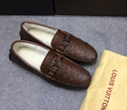 2016 new arrivals louis vuitton Calfskin Leather men casual shoes with inside wool SML0367