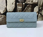 2017 Boy Chanel Embroidery Bi-Fold Wallet Original Caviar Leather A80286