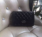 2017 Boy Chanel WOC mini Flap Bag Black Original Sheepskin leather A80287 Silver Hardware A80287