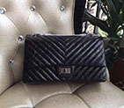 2017 Chanel A226 Classic Flap Bag Black Glazed Crackled Leather A226