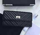 2017 Chanel Bi-Fold Wallet Original Lambskin leather A7065 Black
