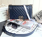 2017 Chanel Boy Flap Shoulder Bag Lambskin Leather A67086 Blue