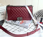 2017 Chanel Boy Flap Shoulder Bag Lambskin Leather A67086 Burgundy