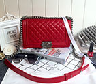 2017 Chanel Boy Flap Shoulder Bag Lambskin Leather A67086 Red