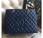 2017 Chanel Classic Coco Bag Shoulder Blue GST Original Caviar Leather A50995 Silver A50995