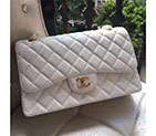 2017 Chanel Classic Flap Bag 1113 White Original Caviar leather Gold Hardware 1113