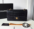 2017 Chanel Classic Flap Bag Black 1112 Original Leather with Gold