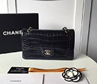 2017 Chanel Classic Flap Bag Black 1112 Original Leather with Silver