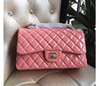 2017 Chanel Classic Flap Bag Original Pink Patent Leather 1113 Silver hardware 1113