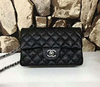 2017 Chanel Classic Flap Bags Original Calfskin leather 1116 in Black with Silver