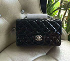 2017 Chanel Classic Flap Bags Original Patent leather 1116 in Black with Silver