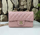 2017 Chanel Classic Flap Bags Original Patent leather 1116 in Pink with Gold