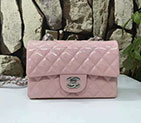 2017 Chanel Classic Flap Bags Original Patent leather 1116 in Pink with Silver
